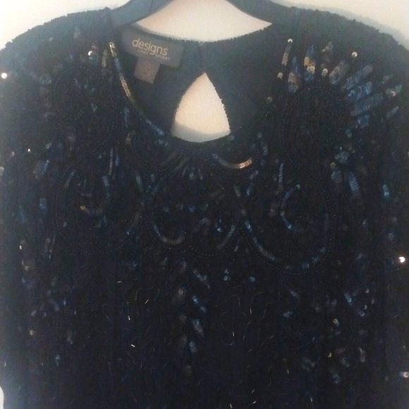 Pretty black sequin dress Size 22-24.  "Designs" by Lane Bryant - Picture 1 of 11